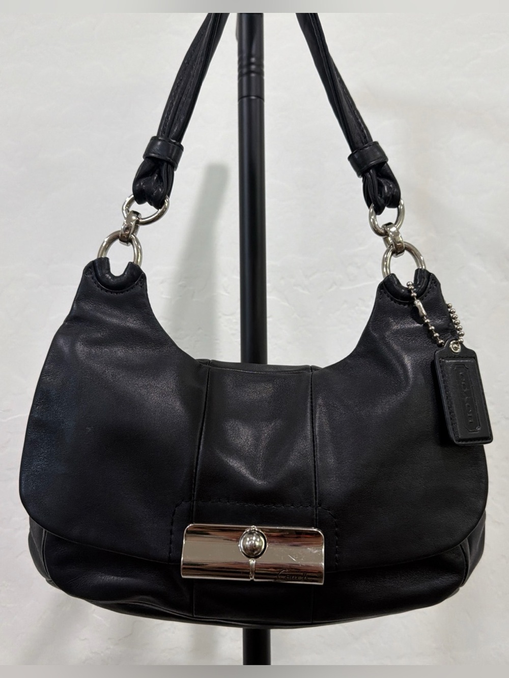 Coach Vintage Kristin Black Leather Slouch Hobo Shoulder Bag